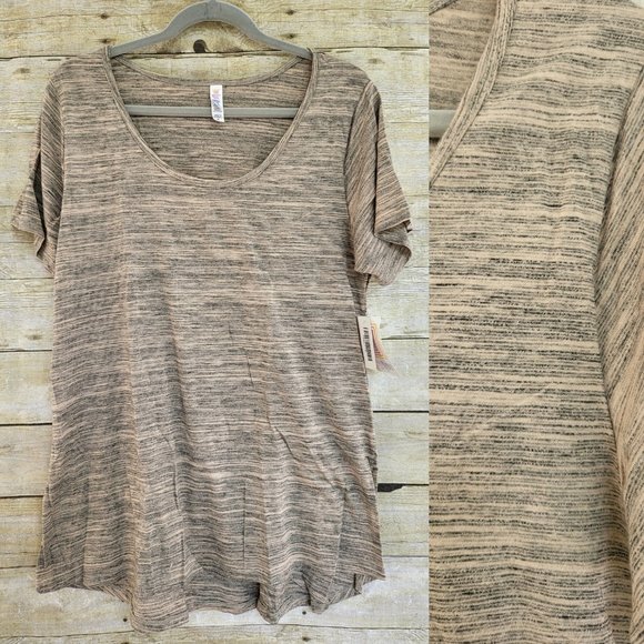 LuLaRoe Classic T XL - Tan & Black Micro Stripes - Picture 1 of 1